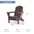 Folding Adirondack Chair;  Fire Pit Chair; Patio Outdoor Chairs All-Weather Proof HDPE Resin for BBQ Beach Deck Garden Lawn Backyard-Navy Blue