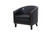 Accent Barrel chair living room chair with nailheads and solid wood legs Black pu leather
