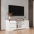Farmhouse Sliding white Barn Door TV Stand for 80 inch TV Stands, Open Storage Cabinet for Living Room Bedroom