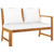 4 Piece Patio Lounge Set with Cushion Cream Solid Acacia Wood