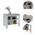 Ontario 2 Piece Kitchen Set, Kitchen Island + Pantry Cabinet , White /Light Gray