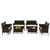 4 Piece Patio Rattan Conversation Set with Cozy Seat Cushions