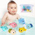 Toddlers Bath Toy, Manual Wind-Up Crab & Turtle Baby Bathtub Toys, Cute turtles, ducks and dolphins,Birthday for 2 3 4 5 6 Years Old,6Pcs +1 Organizer