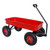 Outdoor Wagon All Terrain Pulling w/Wood Railing Air Tires Children Kid Garden (Red)