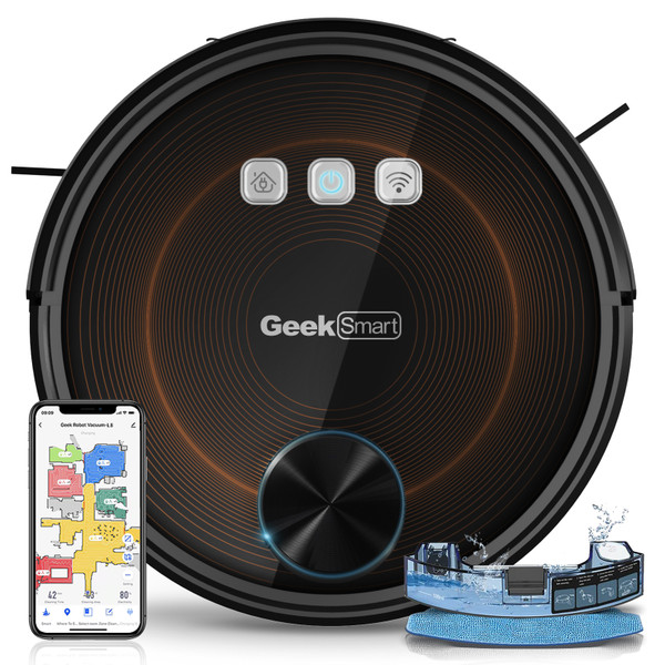 Geek Smart L8 Robot Vacuum Cleaner and Mop;  LDS Navigation;  Wi-Fi Connected APP;  Selective Room Cleaning; MAX 2700 PA Suction;  Ideal for Pets and Larger Home(Banned From Selling On Amazon)