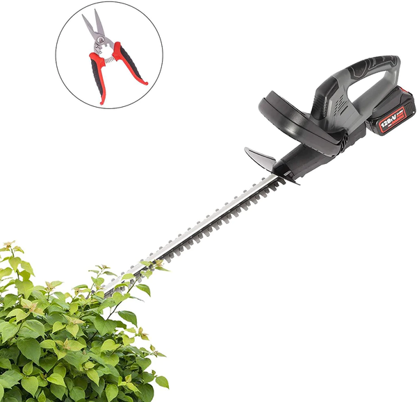 20V Cordless Hedge Trimmer w/Dual-Action Blade, Lawn Shrub Trimmer, 2.0Ah Li-Lon Battery & Fast Charger Included