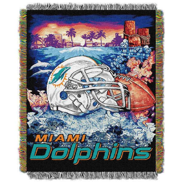 Dolphins OFFICIAL National Football League, "Home Field Advantage" 48"x 60" Woven Tapestry Throw by The Northwest Company