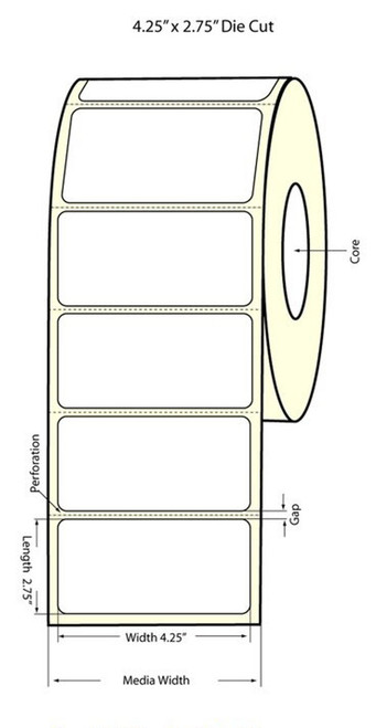 C6500 4.25" x 2.75" Matte Paper Label 860/Roll