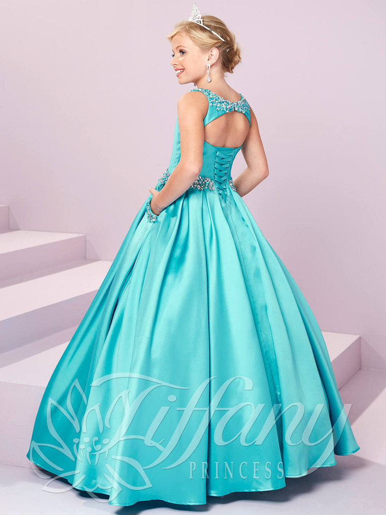 Scoop Neckline Girls Pageant Gown Tiffany Princess 13485