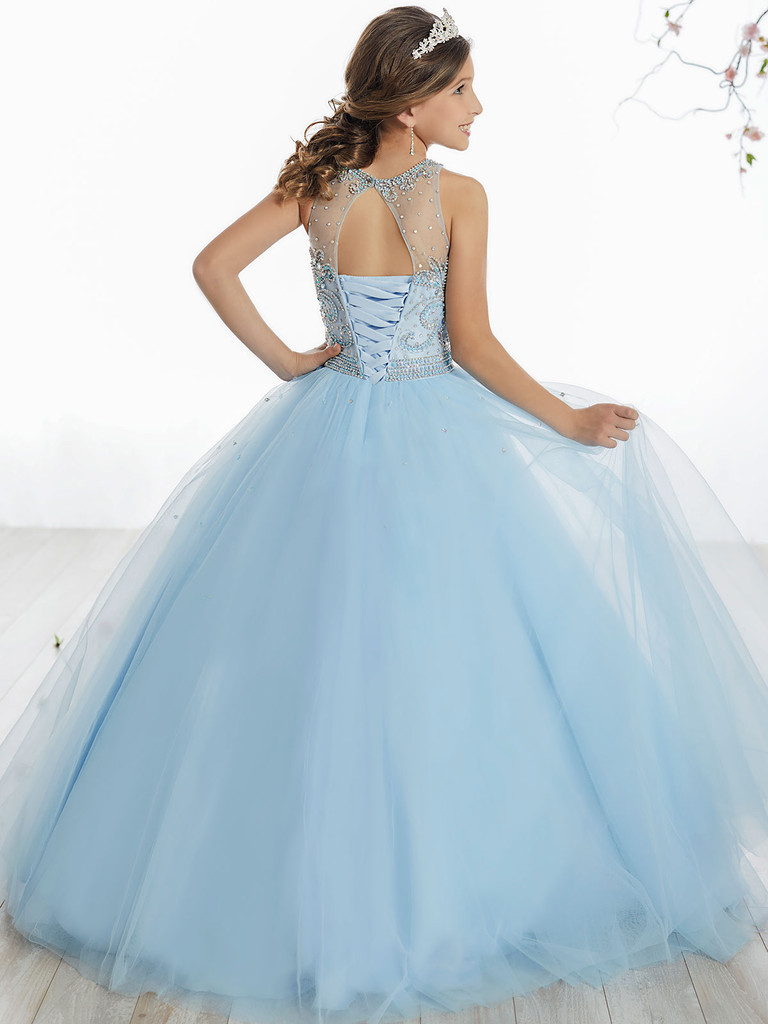 Tiffany Princes 13514 Scoop Illusion Neckline Pageant Dress