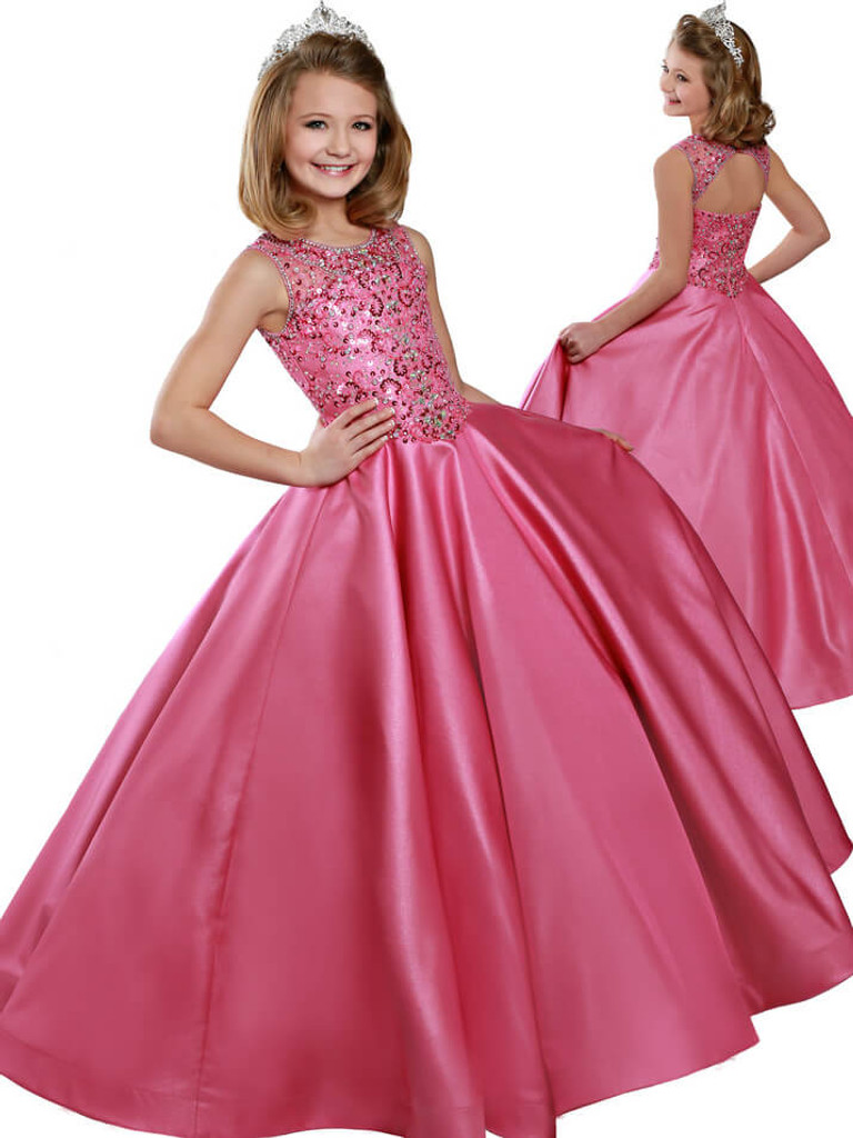 Scoop Neckline Pageant Dress Ritzee Girls 7814