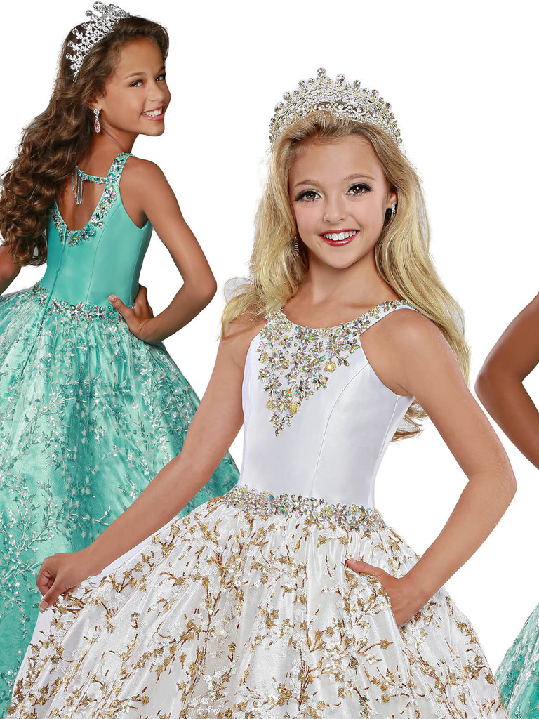 Scoop Neckline Pageant Dress Ritzee Girls 7915