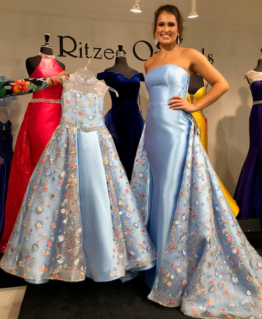 High Neckline Pageant Dress Ritzee Girls 7917