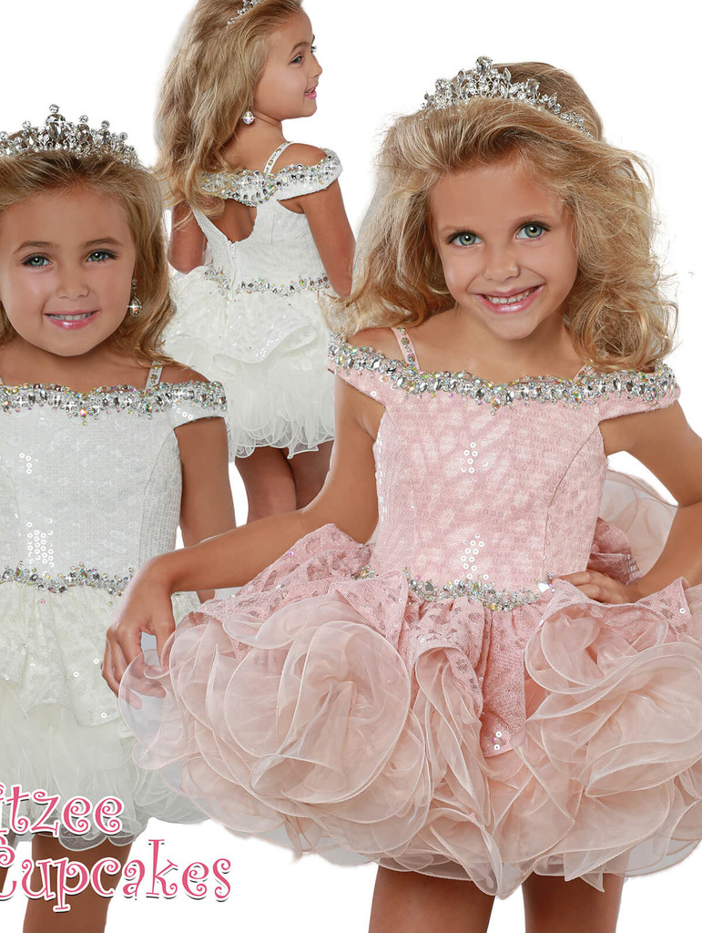 Off The Shoulder Cupcake Pageant Dress Ritzee Girls B278