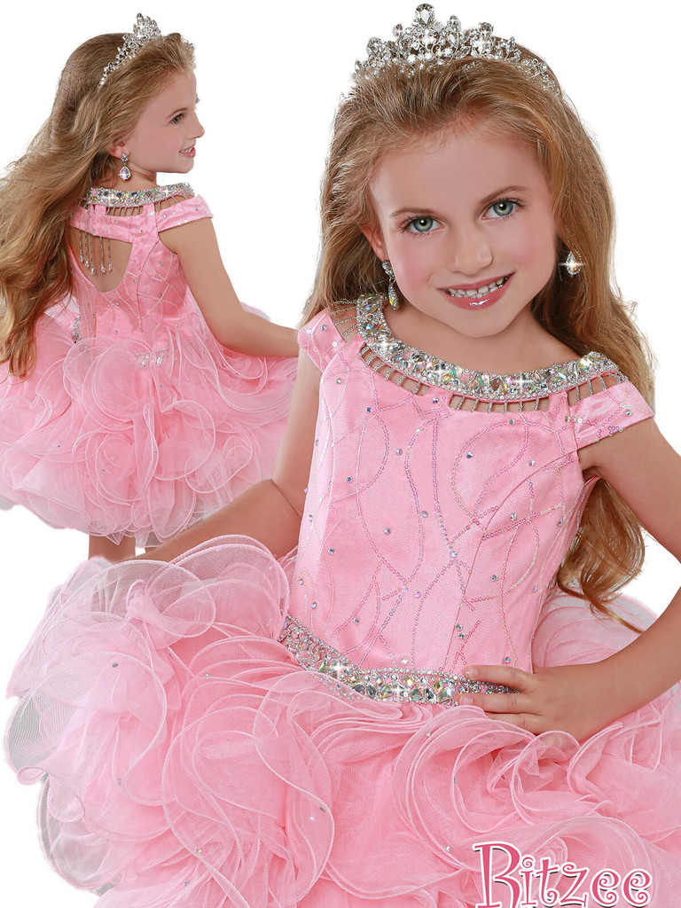 Cap Sleeves Cupcake Pageant Dress Ritzee Girls B281