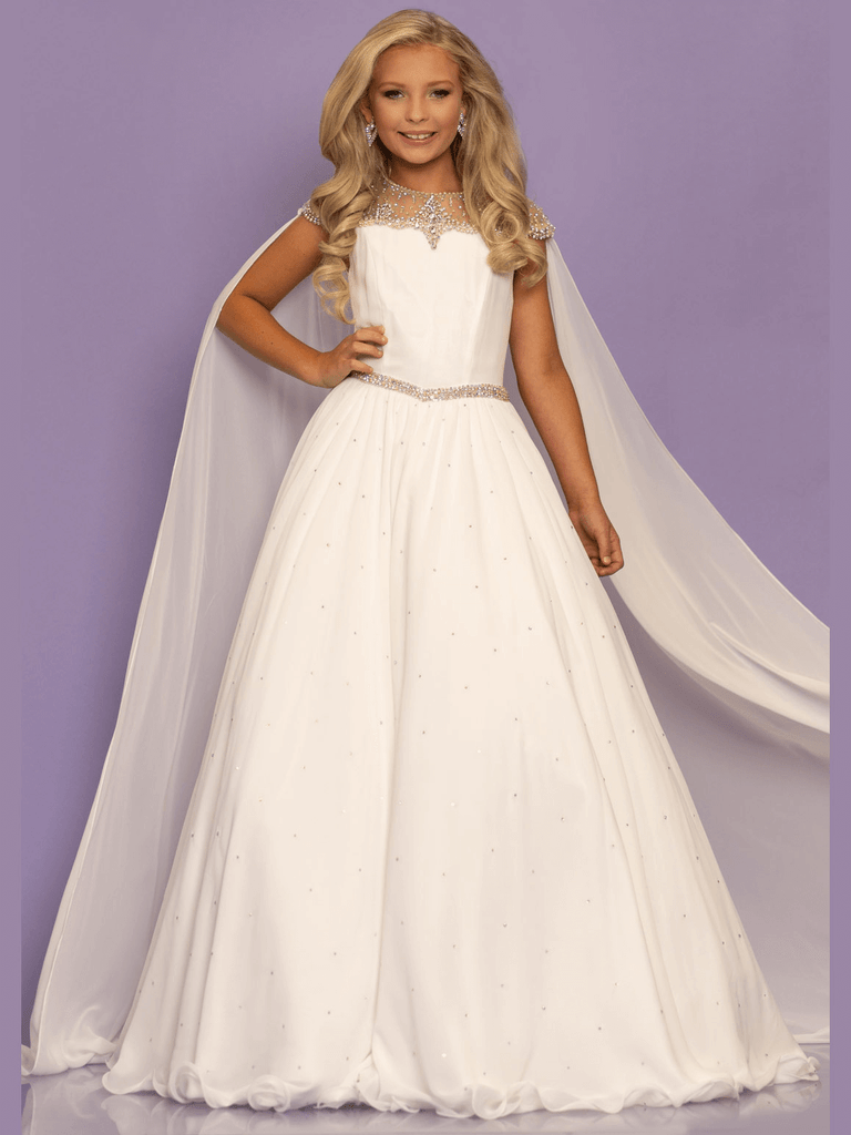 Beautiful White Printed Gown For Wedding For Girls - Evilato