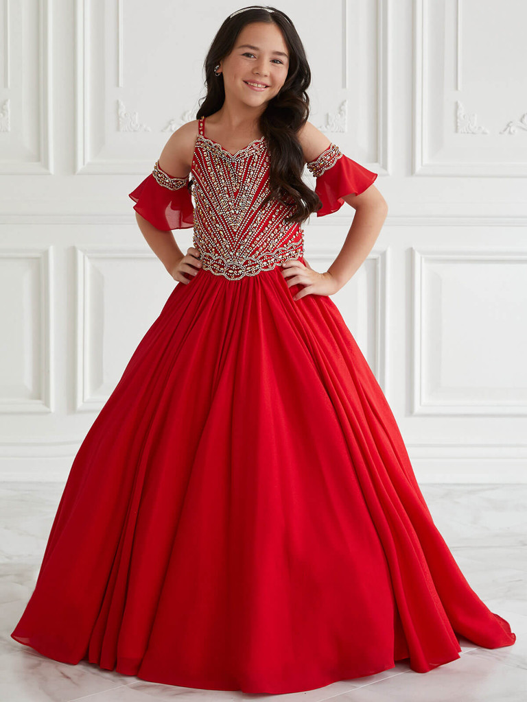 Shimmer Chiffon A-line Christina Wu Princess 13665 Pageant Dress PageantDesigns