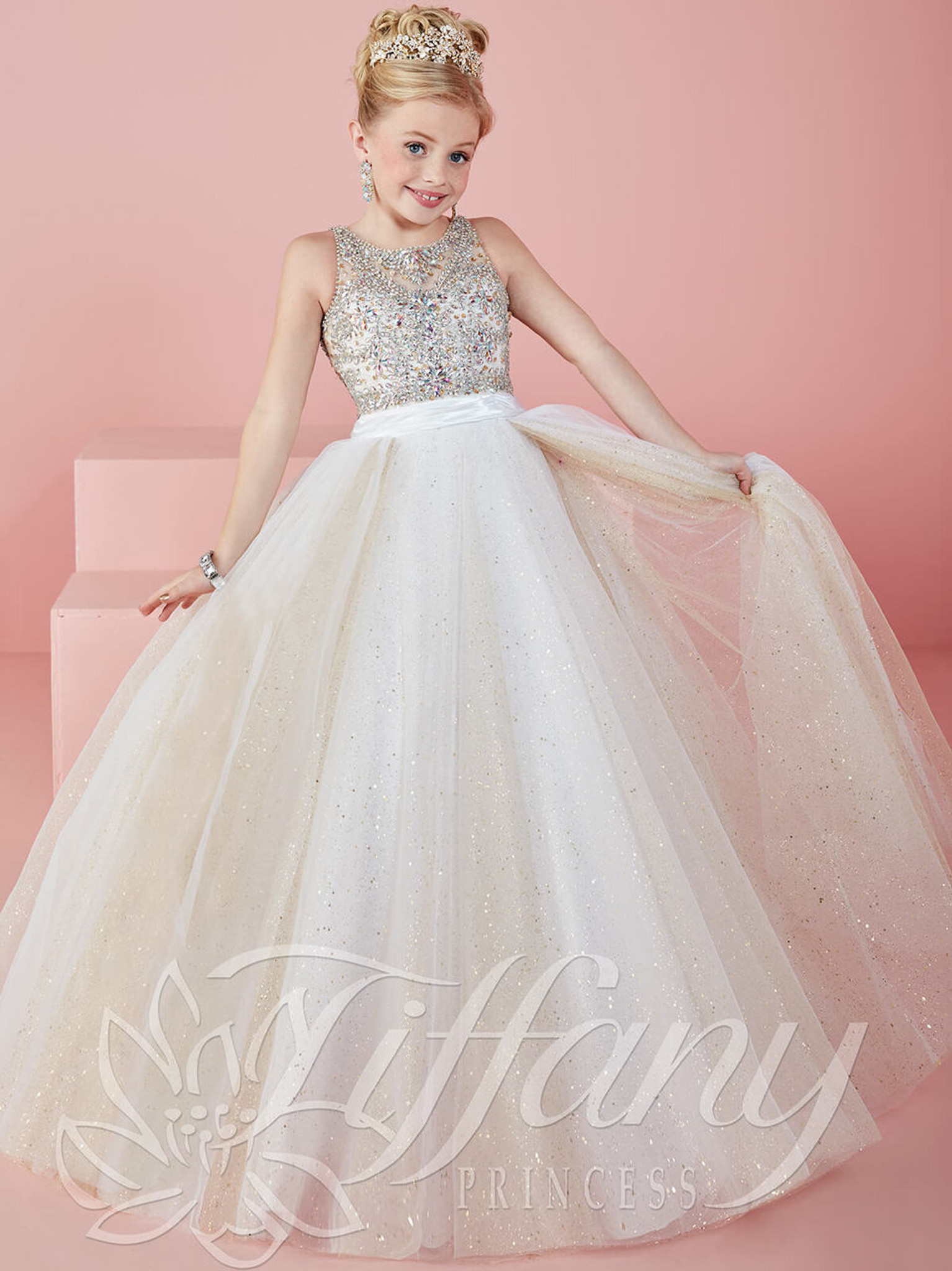 Tulle Ball Gown Tiffany Princess Pageant Dress 13476