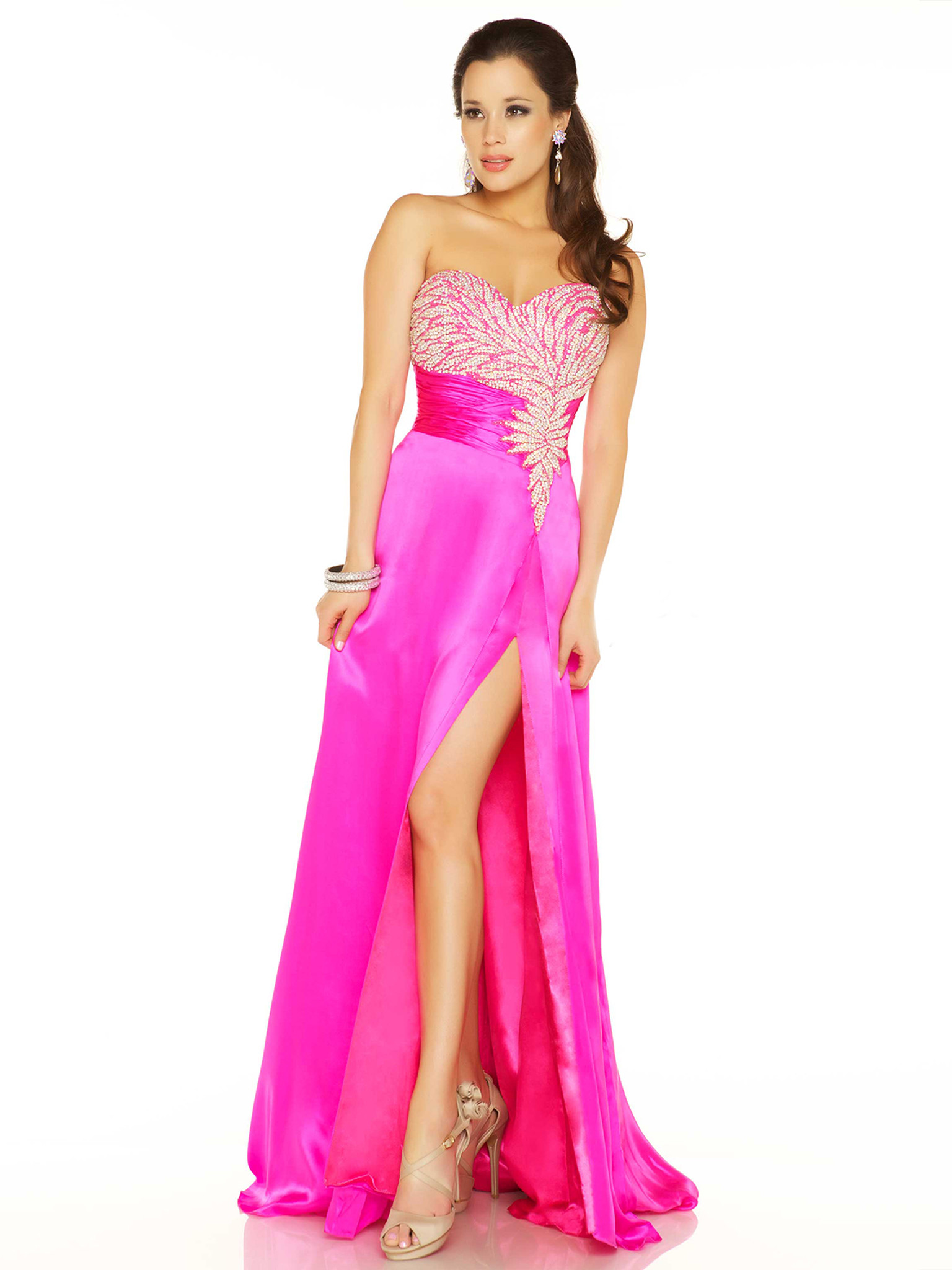 fuchsia empire waist pageant dress by mac duggal 81632p