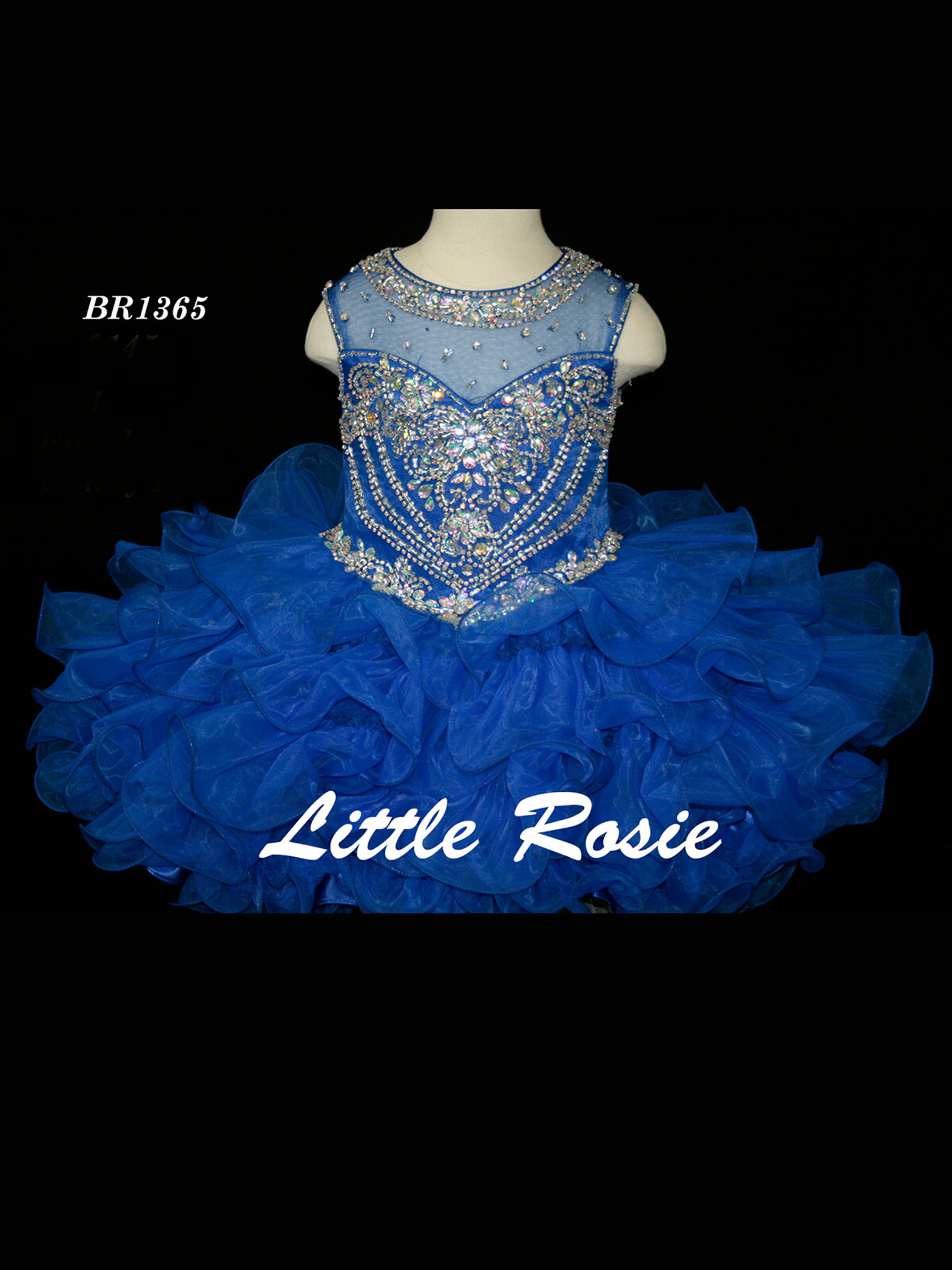 Beaded Neckline Pageant Dress Little Rosie Baby BR1365