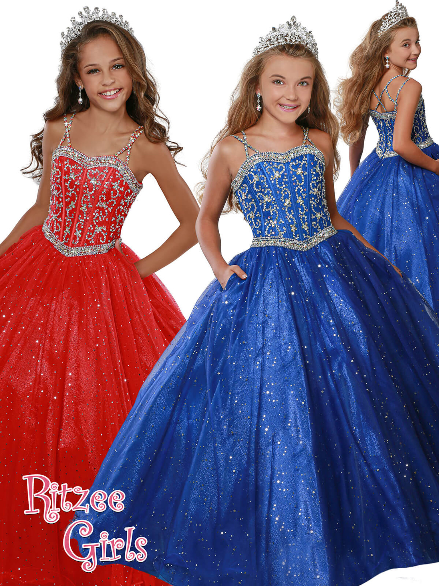 Ball Gown Ritzee Girls 7922 Pageant Dress PageantDesigns