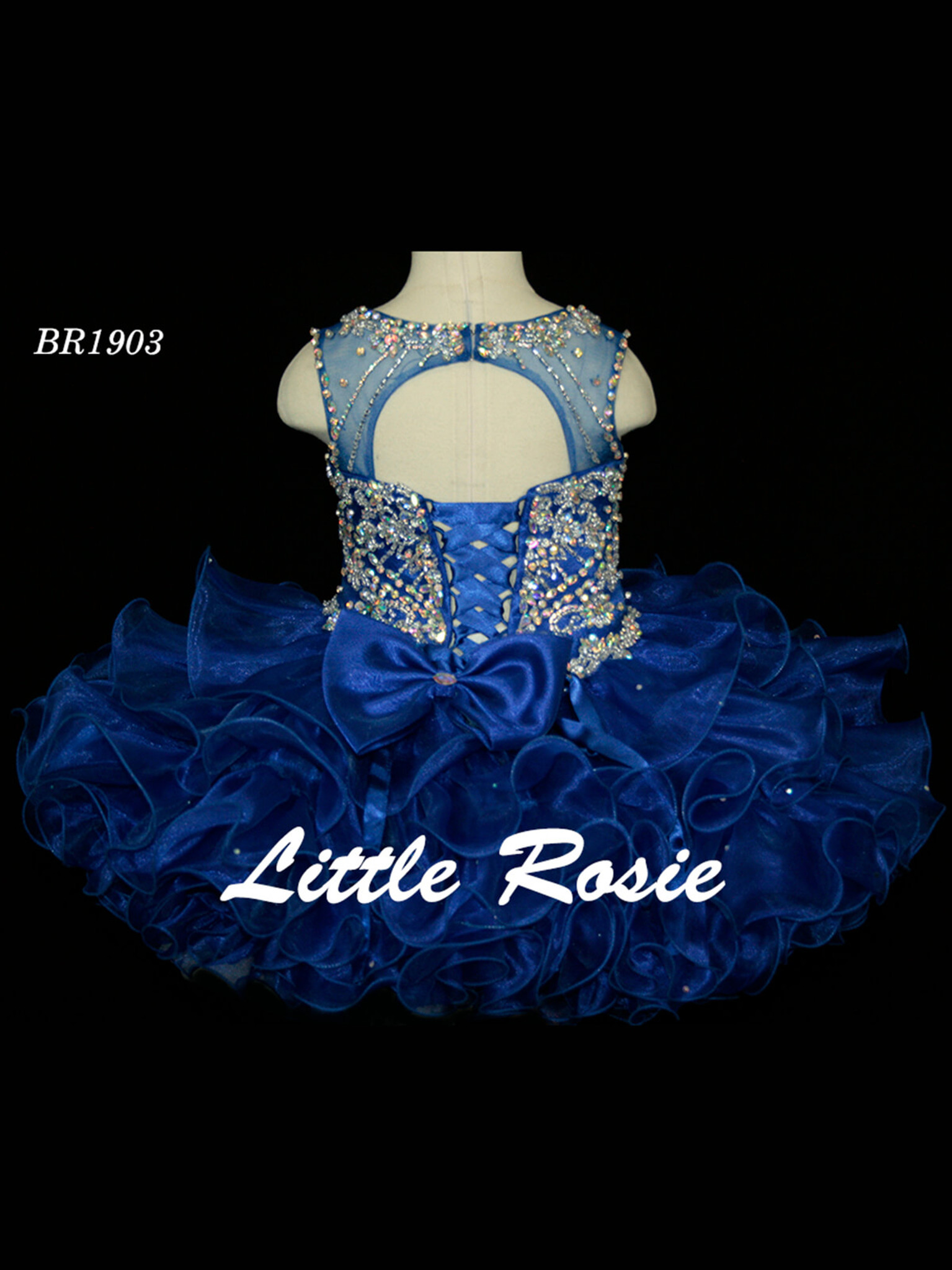 Illusion Neckline Baby Pageant Dress Little Rosie BR1903