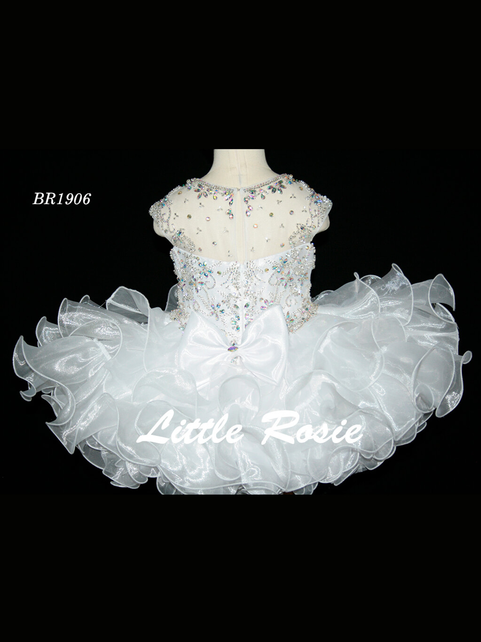 Illusion Neckline Baby Pageant Dress Little Rosie BR1906