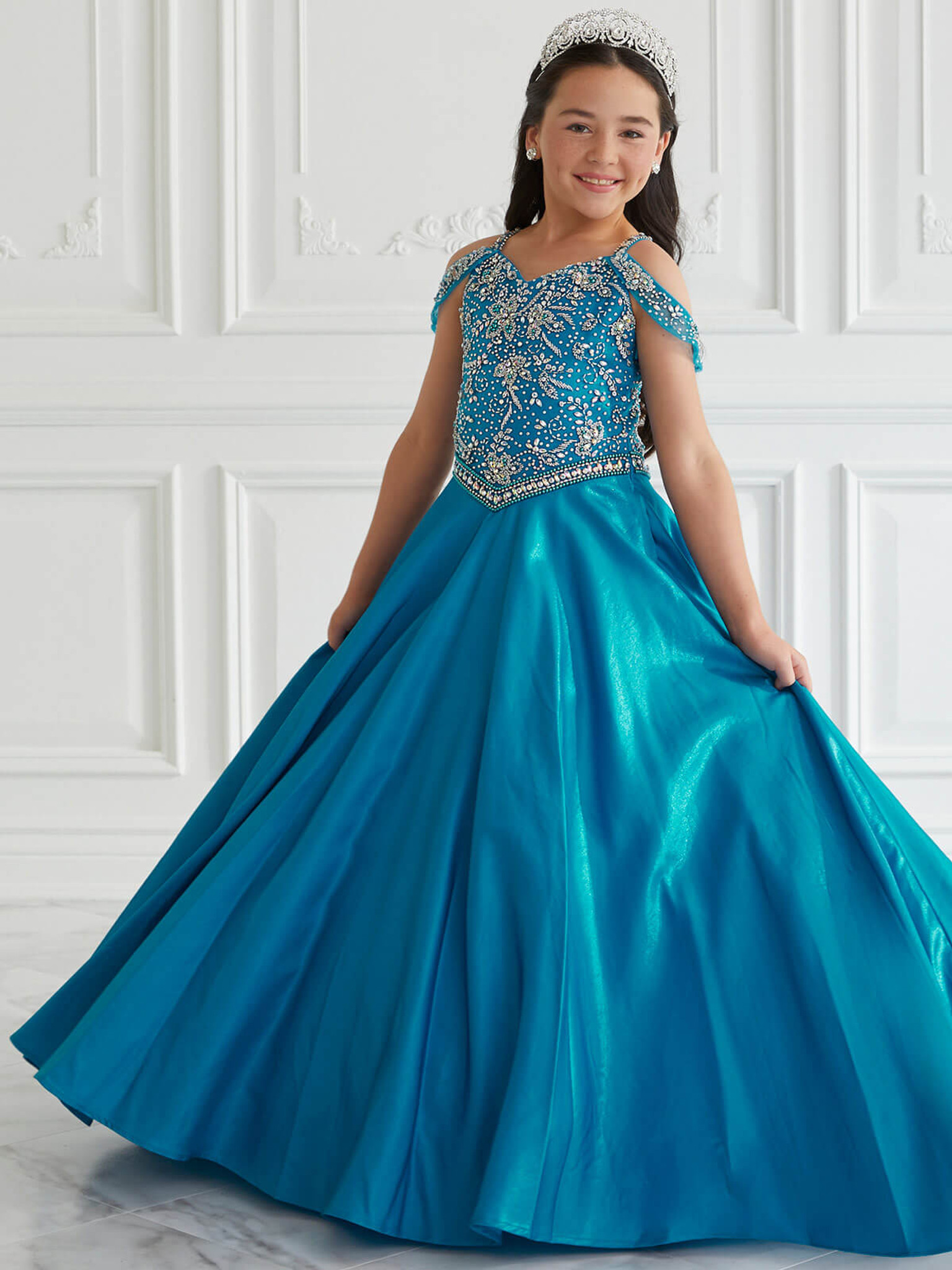 Blue Tiffany Pageant Dress Girl