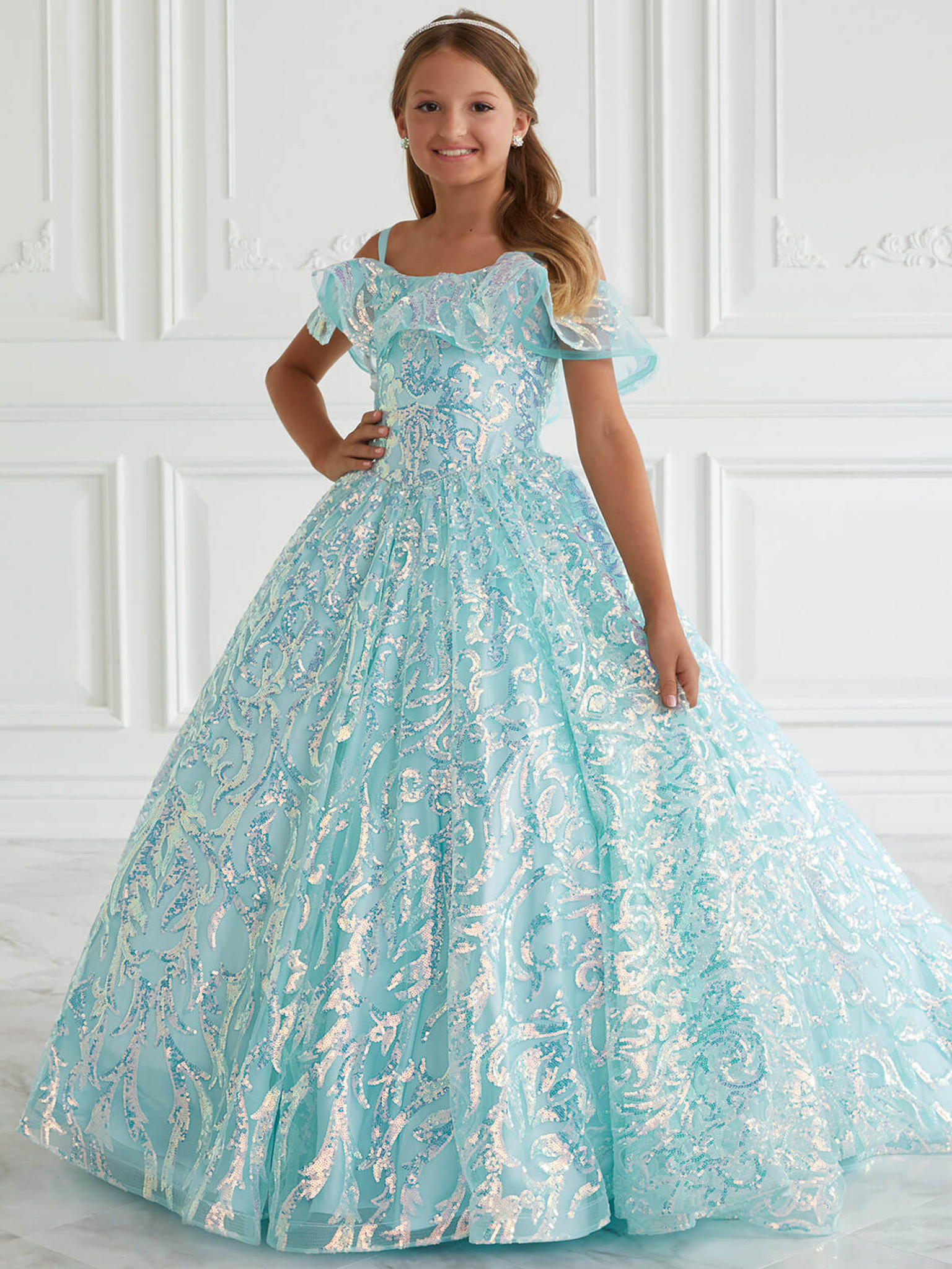 Blue Tiffany Pageant Dress Girl