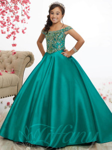 Mikado Pageant Gown by Tiffany Princess 13516