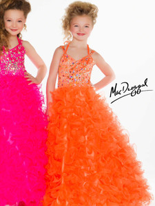 Tangerine pageant dress for little girls mac duggal sugar style 4996S