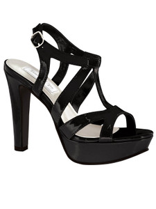 Black platform sandal shoes by touch ups queenie