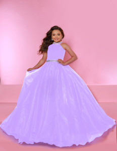 High Neckline Girls Pageant Dress Sugar Kayne C114