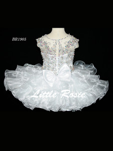 Illusion Neckline Baby Pageant Dress Little Rosie BR1905