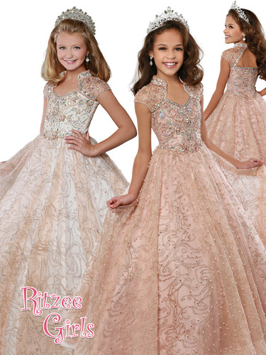rose gold pageant dress