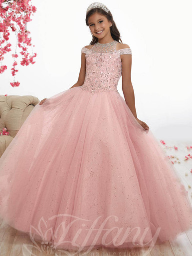 Tiffany Princess 13525 Cold Shoulder Pageant Gown|PageantDesigns.com