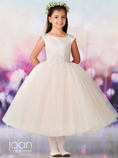 Princess Daliana Emmie Floral Applique Tulle Flower Girl Dress