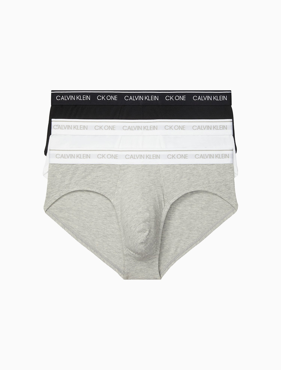 Calvin Klein CK One Cotton Stretch Hip Brief 3-Pack Black/White/  NB2405-900/MP1 - Free Shipping at LASC