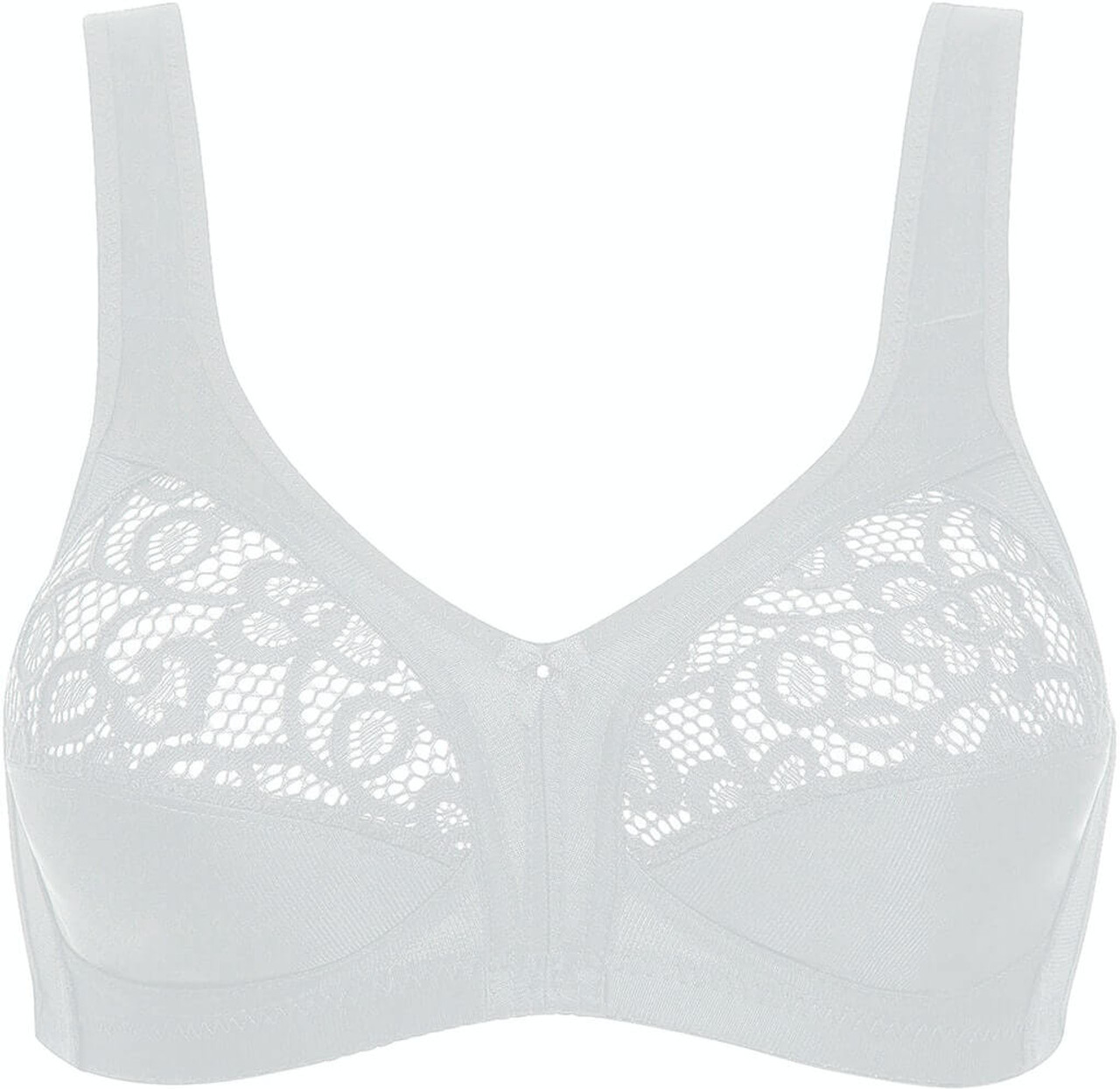 Naturana Wirefree Cotton Full Cup Bra with Lace inserts and side