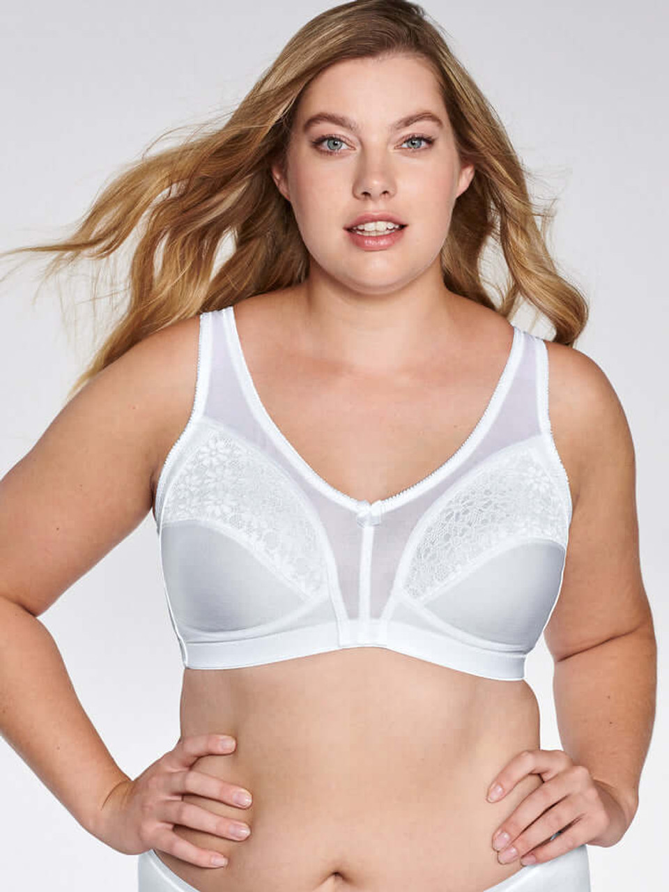 Lace Firm Control Bra White