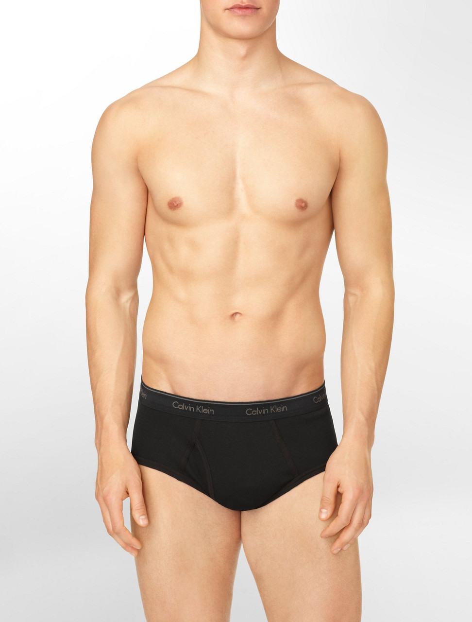 Men's 4-Pack Calvin Klein 100% Cotton Briefs Classic Fit CK Underwear  (G-B-G-R)