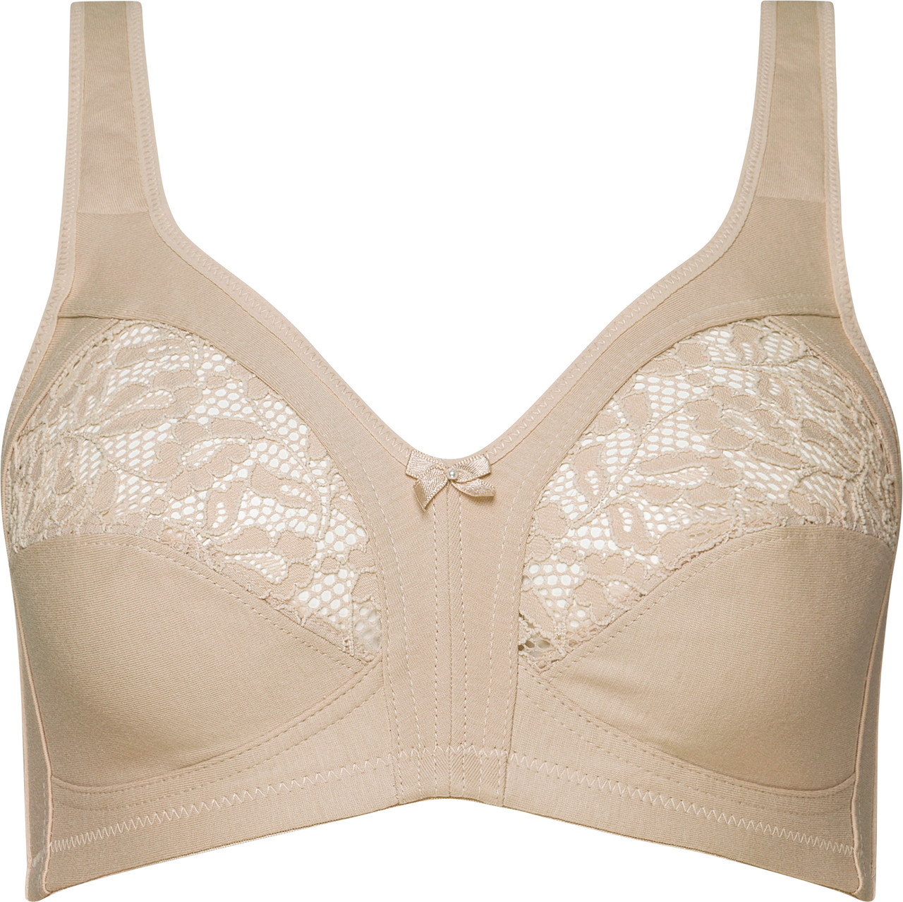 Wirefree Soft Jacquard Cotton Bra by Naturana Online, THE ICONIC
