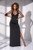 Mapale Deep V Neckline with Crisscross Straps Long Dress Gown 4534