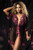 Mapale Transparent Mesh Robe with Embroidered Lace Accents & G-String 7380