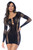 Mapale Long Sleeve Semi Sheer Floral Fishnet Dress 1117