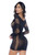 Mapale Long Sleeve Semi Sheer Floral Fishnet Dress 1117