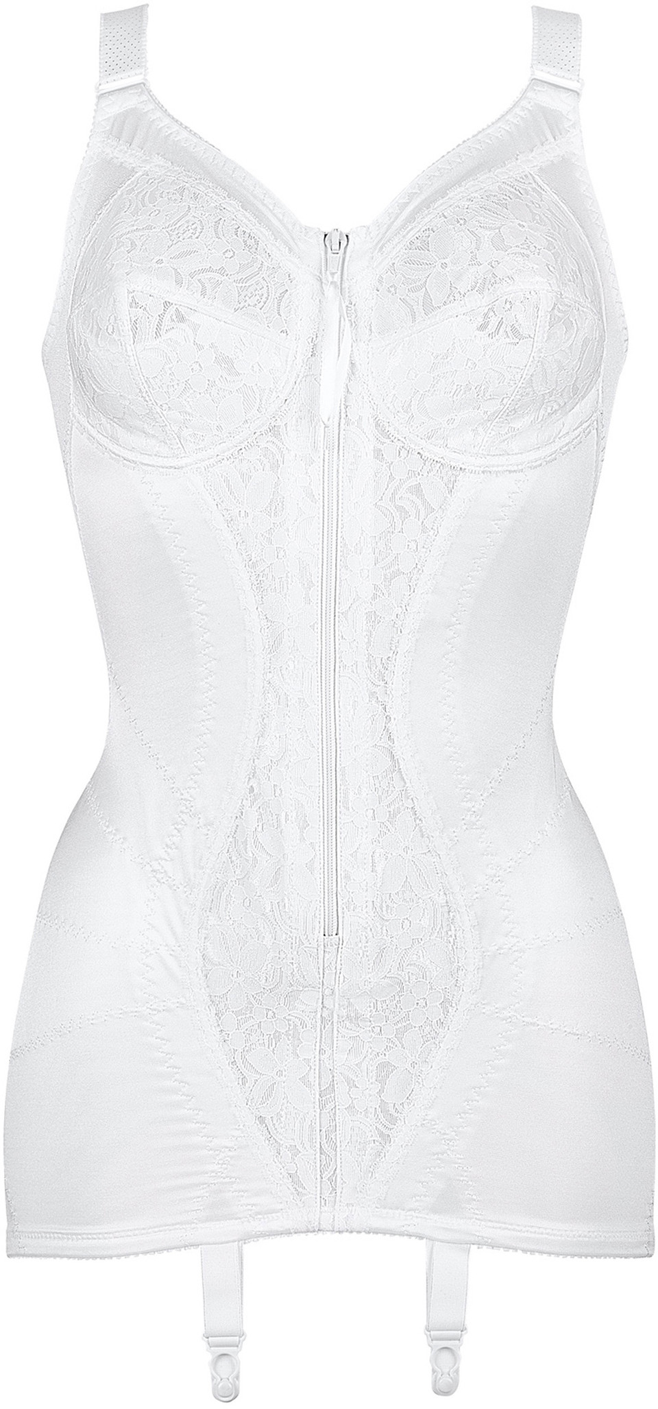 Naturana Lace Cup Non Wired Open Fully Lined Corselette With Front Zipper 36b 50d 3011 Les 5841