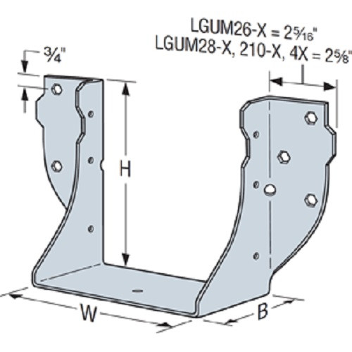 Simpson LGUM26-3-SDS Girder Hanger Masonry With Screws 2-1/2 THD37400 10 Pk