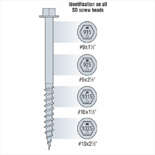 Simpson Strong-Tie SD10212R500 #10 2-1/2-Inch Structural Screw 1M