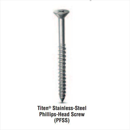 Simpson Strong-Tie TTN25314PFSS Titen-Phillips HS 1/4 x 3-1/4 410SS Screw 400 Pk